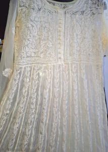 OffWhite Chikenkari Kurti