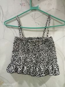 Animal Print Shirt And Crop Top
