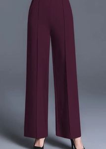 Burgundy Wide Leg Trousers