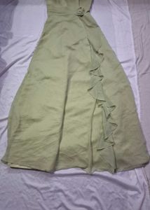 Valerie x Hansel &amp; Gretel Olive Garden Ruffle Gown