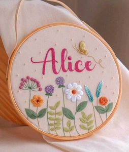 Elegant Name Hoop Embroidery