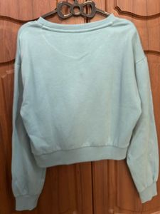 Light Blue Cropped Sweatshirt
