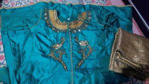 Women Embroidered Straight Kurta &amp; Choli