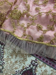Pink Shimmery Embroidered Net Lehanga