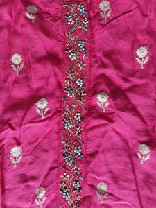 Beautiful Magenta Suit With Jaipuri Dupatta