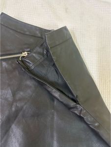High Waisted Leather Mini Skirt
