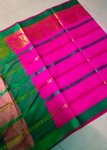 Beautiful Rose Colour Cotton Silk Saree