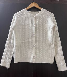 Elegant White Knit Cardigan