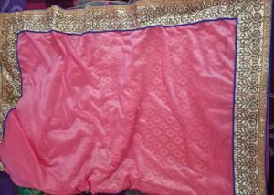 Elegant Pink And Golden Saree