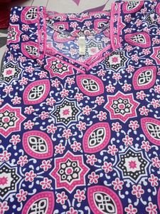 Beautiful Blue And Pink Nighty For women