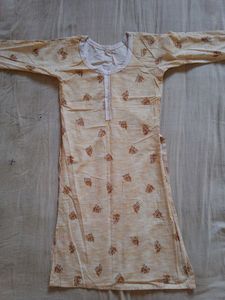 New Beige Cotton Kurti