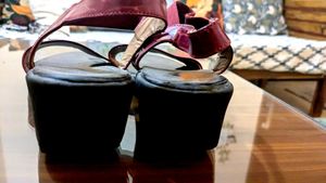 Burgundy Strap Sandals