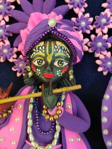 Krishna &amp; Radha Clay Figurines