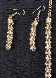 Elegant Necklace and Earring Set with White Stones