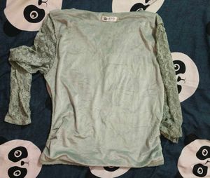 Pastel green furry top