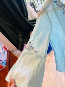 Embroidered Blue Top