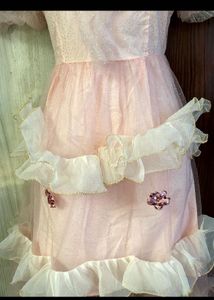 Vintage Pink Ruffled Party Dress❤️🌸