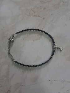 Beaded Heart Charm anklet