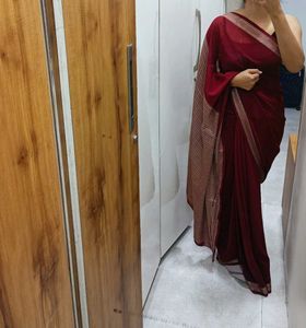 Elegant Maroon Saree