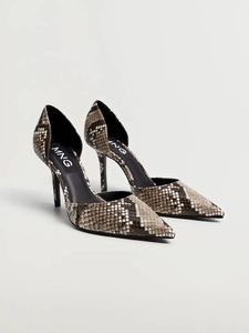 MANGO SNAKE PRINT HEELS