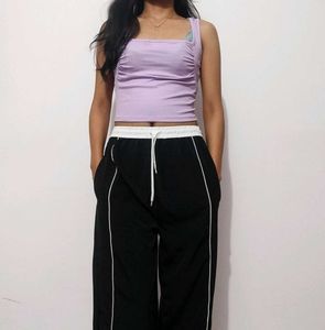 Lilac Ribbed Tank Top/elegant Maroon crop top