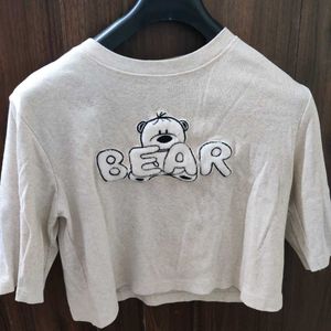 Cute Bear Graphic Crop Top