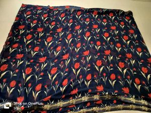 Blue Printed Saree