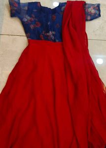 BluRed Gown Come Lehanga💜