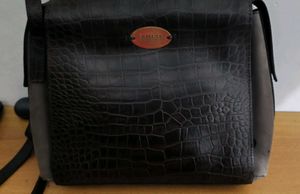 Hidesign Croc Embossed Leather Bag