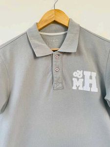Mast And Harbour Formal Collar Tshirt Grey Color