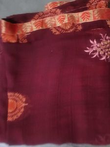 Saree With Stiched Blouse..