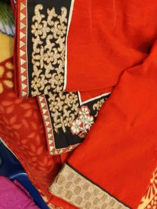 Elegant Red Embroidered Saree