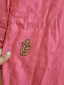 Pink Embellished Kurti