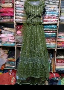 Green Embellished Lehenga Choli