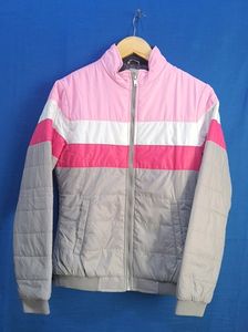 Aagain Co Pink &amp; Grey Puffer Jacket For Women | Bust 36 | Length 24
