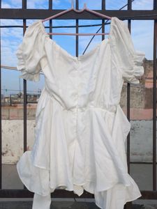 Cottagecore White Romper Dress