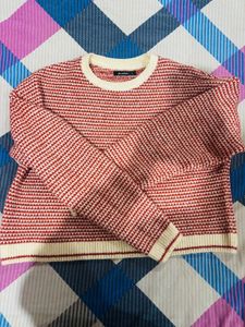 Striped Knit Pullover Sweater