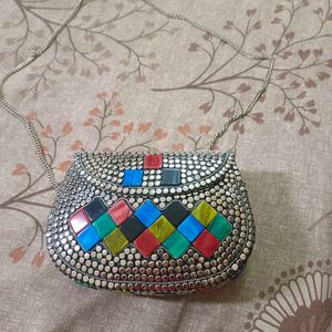 Metallic Antique Hand Clutch