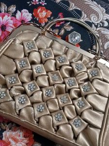 Vintage Metallic Flower Purse