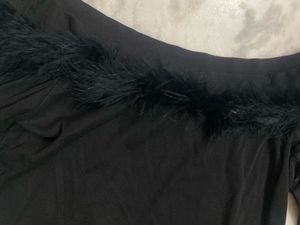 Black Feather Trim Top