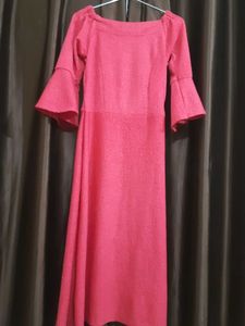 Valentine Dress..Cute Coral Pink 💗🎀 A Line Dress