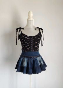 Black Corset Tank Top