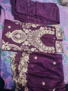 maroon duppata set