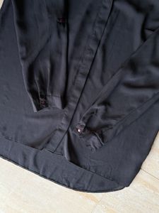 black georgette v neck shirt