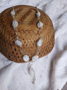White Swirl Bead Jewelry Set