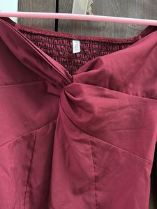 Chic Burgundy Long Sleeve Top