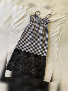Gingham Lace Maxi Dress