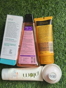 combo of serum, sunscreen, eyecream
