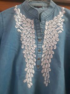 Denim Embroidery Kurta