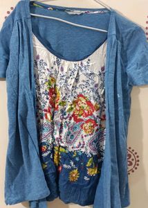 Stylish Crop Top With Attach Shrug 😍Size Fit To M